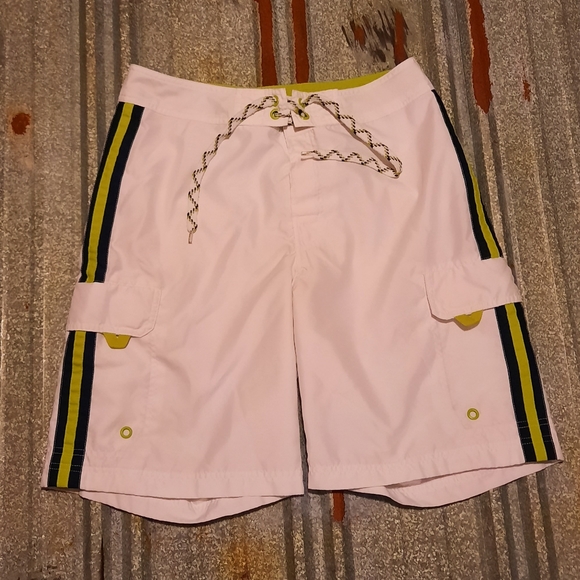 Old Navy Other - White & Neon Green Old Navy Swimming Trunks